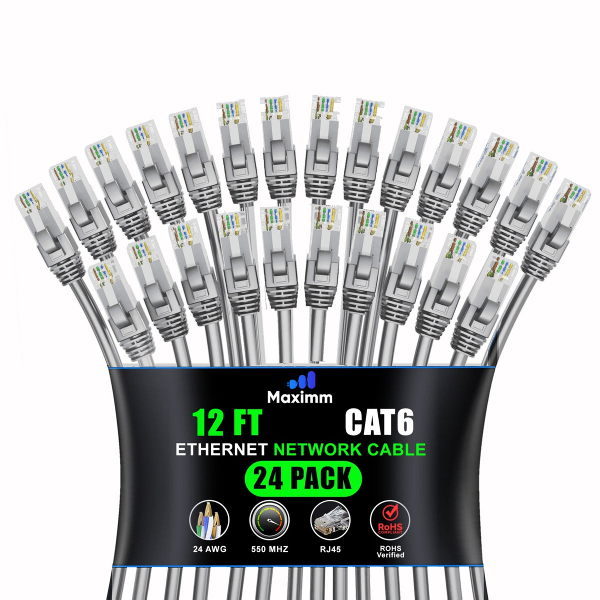 24-Pack - Cat 6 Ethernet Cable CCA