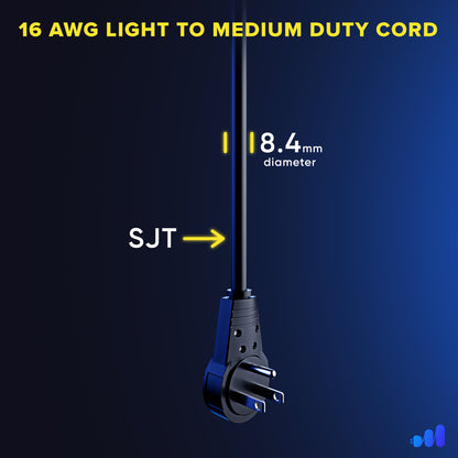 Maximm Cable 360° Rotating Flat Plug Extension Cord, 3 Prong Power Cord UL Certified