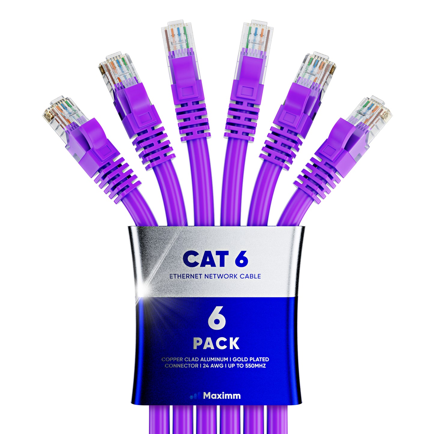 6-Pack - Cat 6 Ethernet Cable CCA