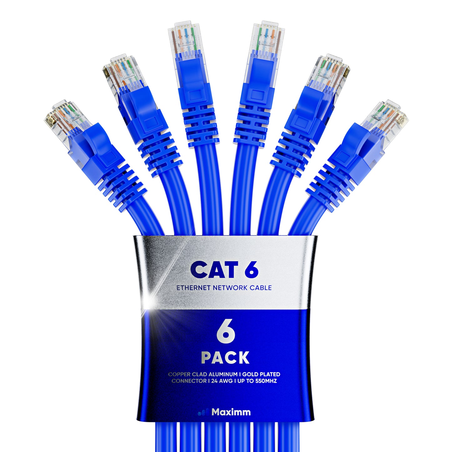 6-Pack - Cat 6 Ethernet Cable CCA