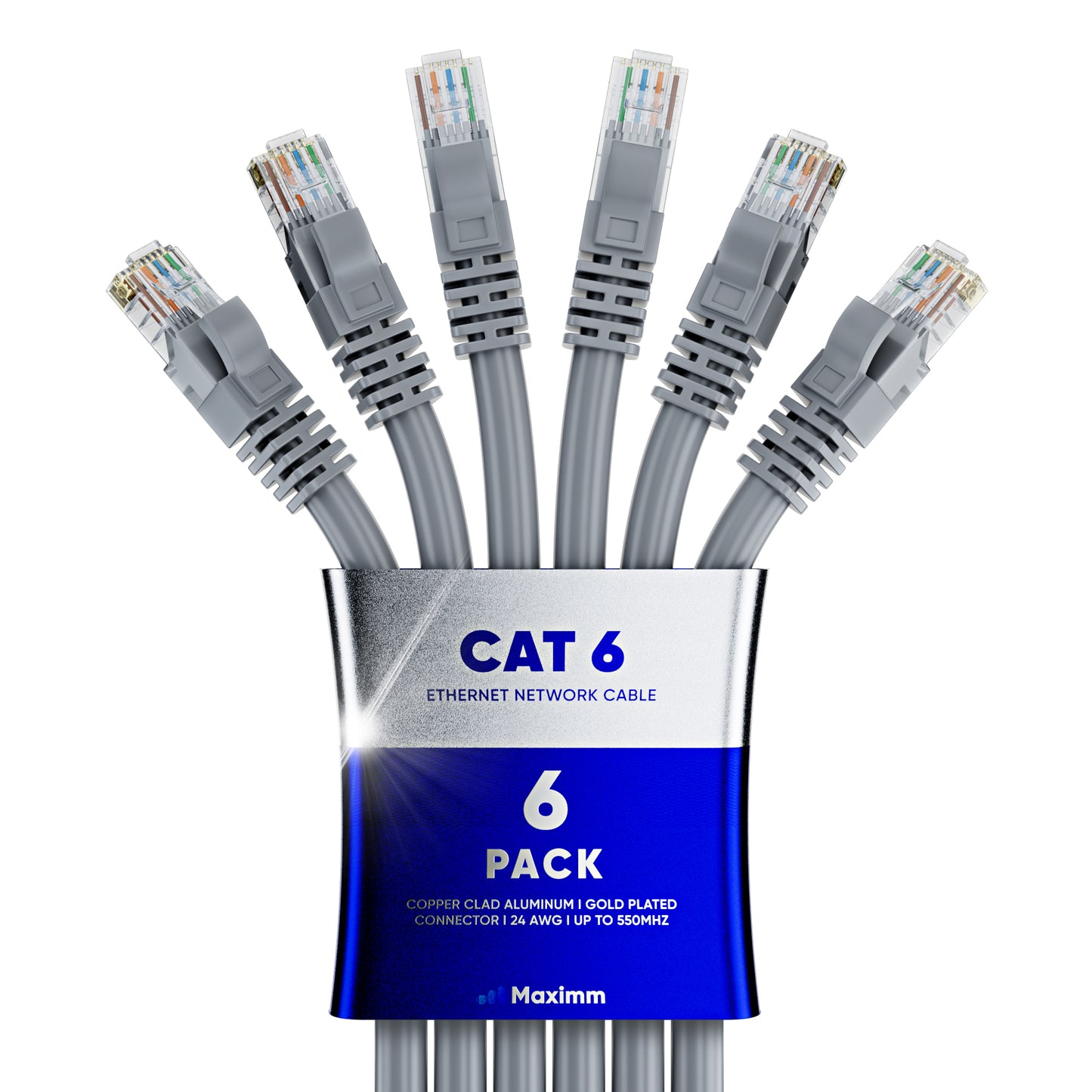 6-Pack - Cat 6 Ethernet Cable CCA