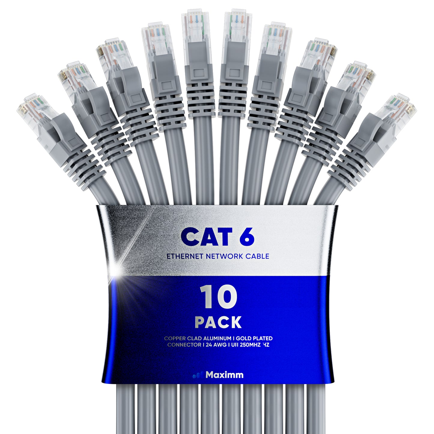 10-Pack - Cat 6 Ethernet Cable CCA