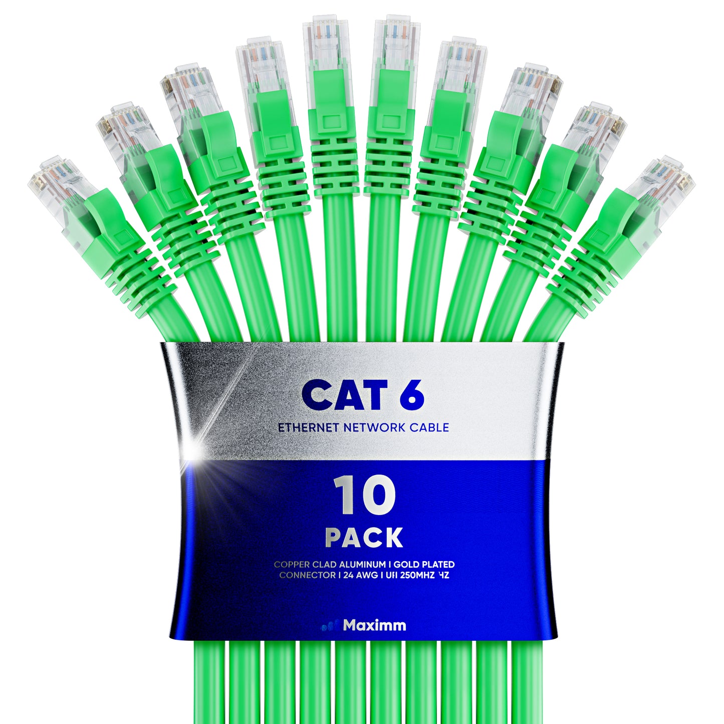 10-Pack - Long Length - Cat6 Ethernet Cable CCA