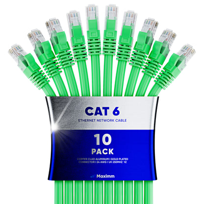 10-Pack - Long Length - Cat6 Ethernet Cable CCA