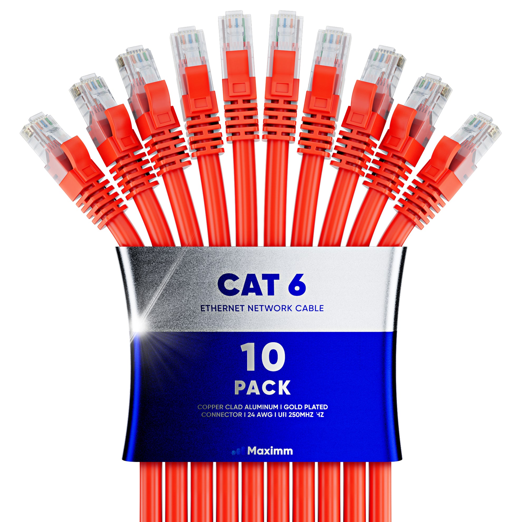 10-Pack - Cat 6 Ethernet Cable CCA