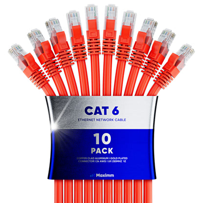 10-Pack - Cat 6 Ethernet Cable CCA