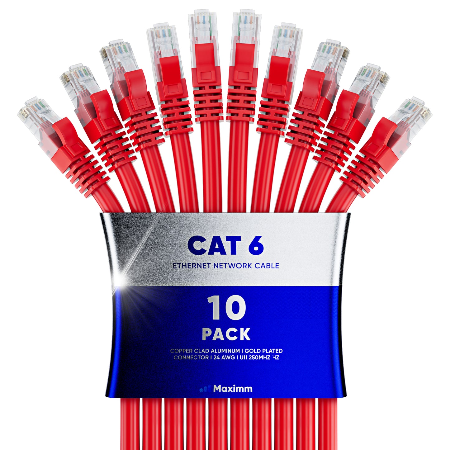 10-Pack - Long Length - Cat6 Ethernet Cable CCA