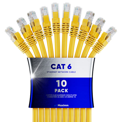 10-Pack - Long Length - Cat6 Ethernet Cable CCA