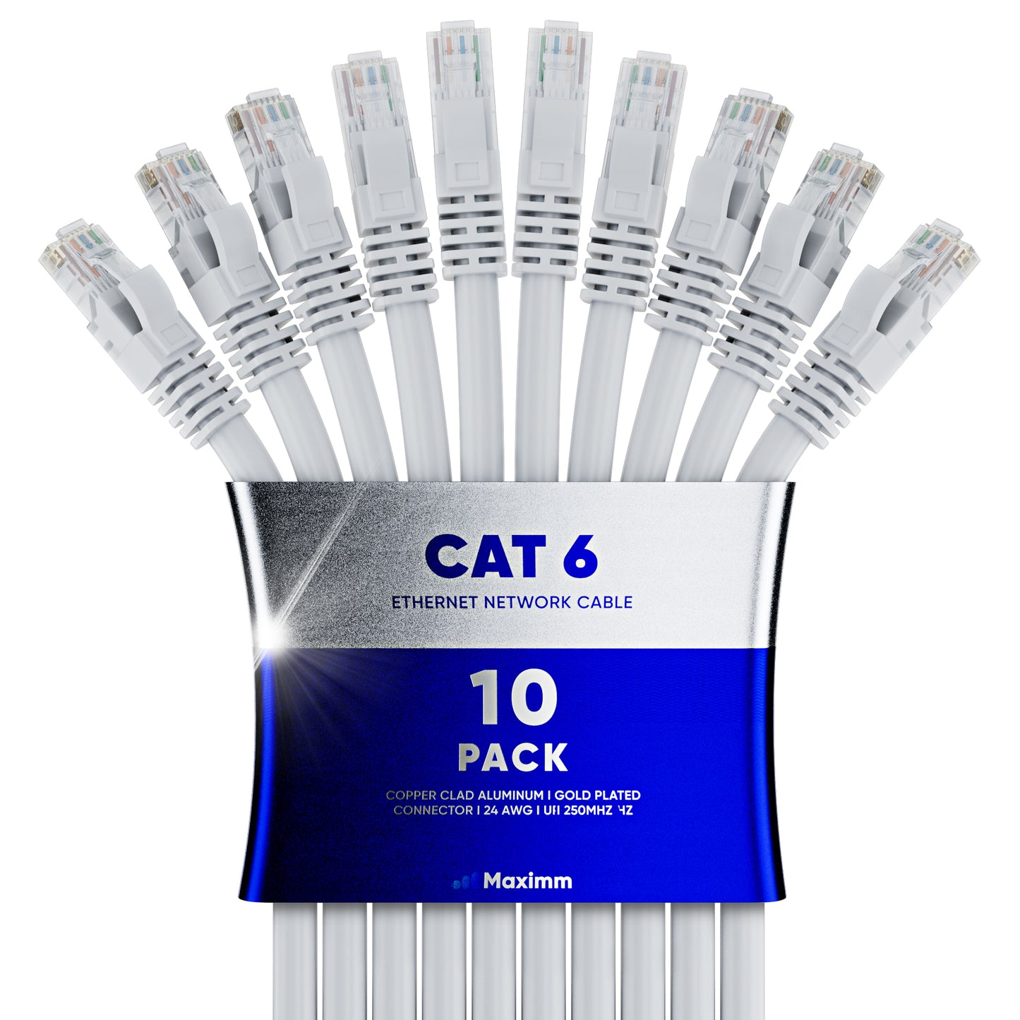10-Pack - Long Length - Cat6 Ethernet Cable CCA