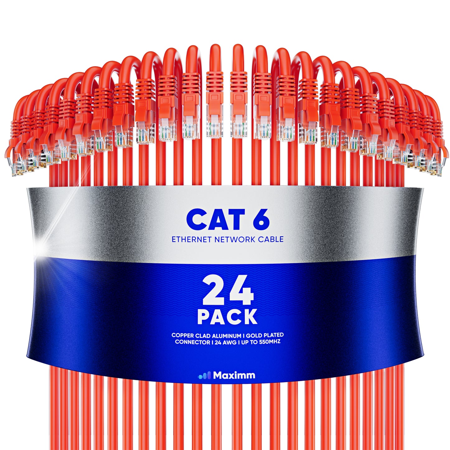 24-Pack - Cat6 Ethernet Cable CCA