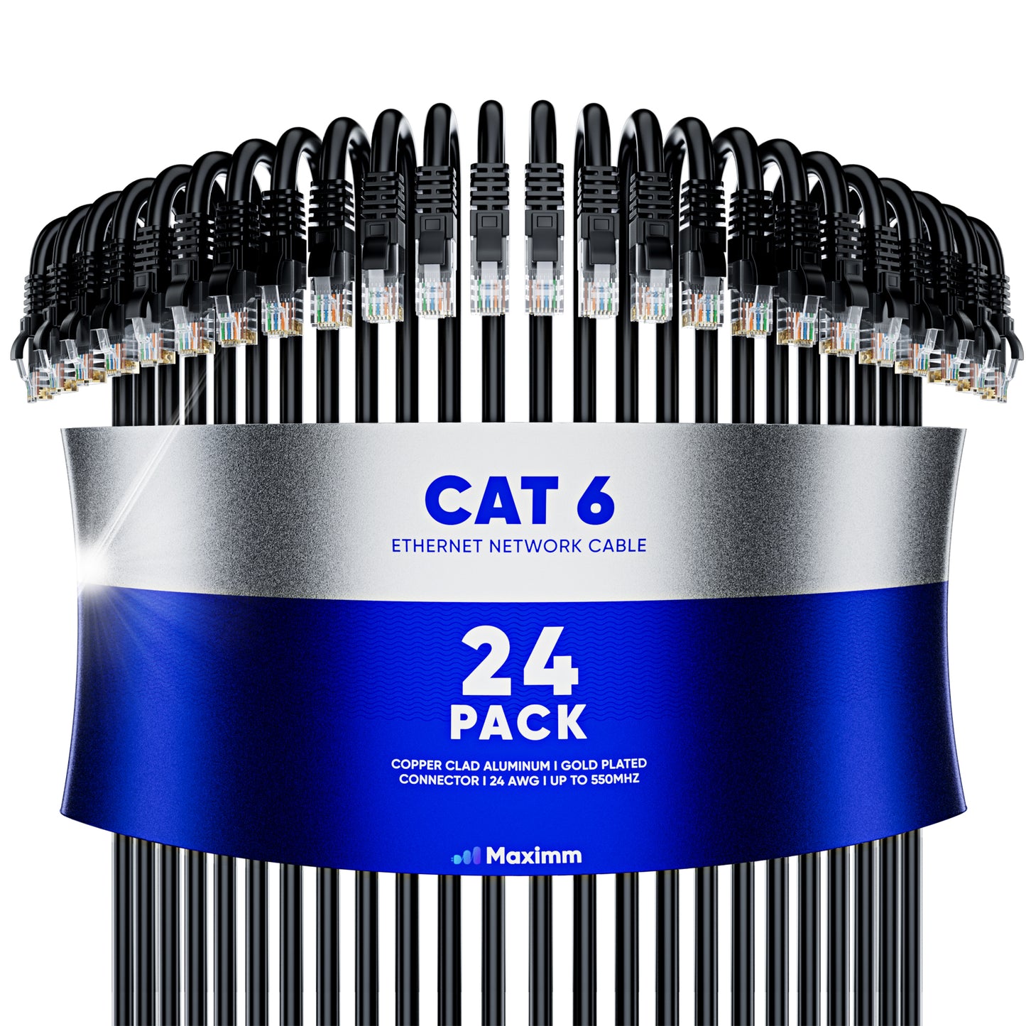 24-Pack - Cat6 Ethernet Cable CCA