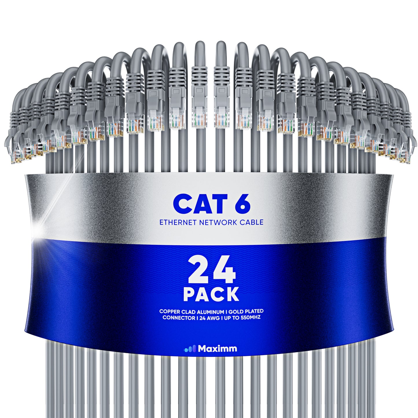 24-Pack - Cat6 Ethernet Cable CCA
