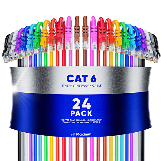 24-Pack - Cat6 Ethernet Cable CCA
