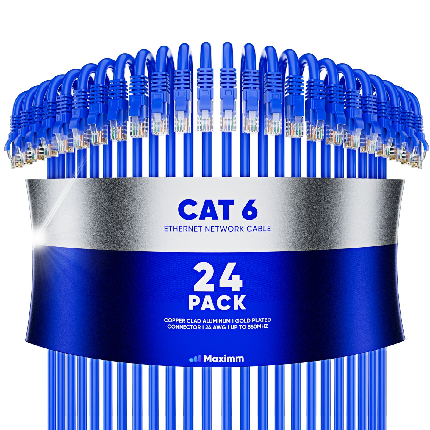 24-Pack - Cat6 Ethernet Cable CCA