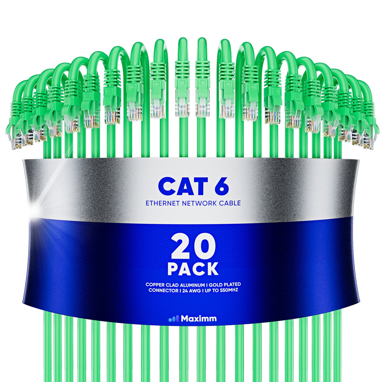 20-Pack - Long Length - Cat6 Ethernet Cable CCA