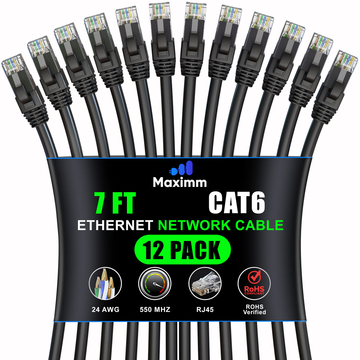 12-Pack - Cat 6 Ethernet Cable CCA