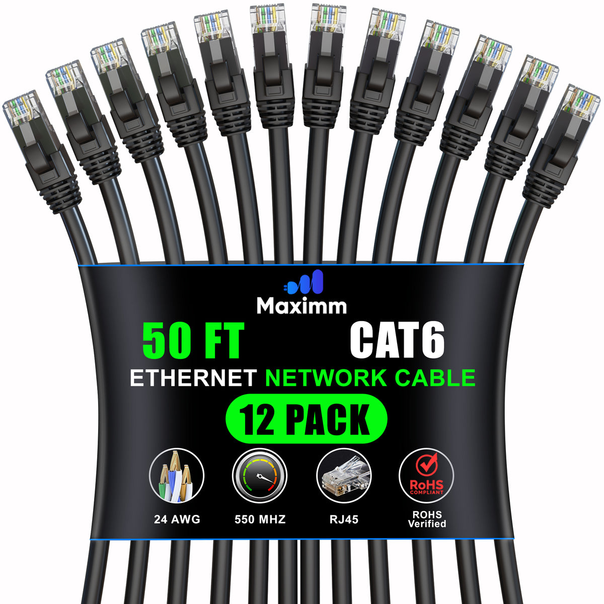 12-Pack - Cat 6 Ethernet Cable CCA