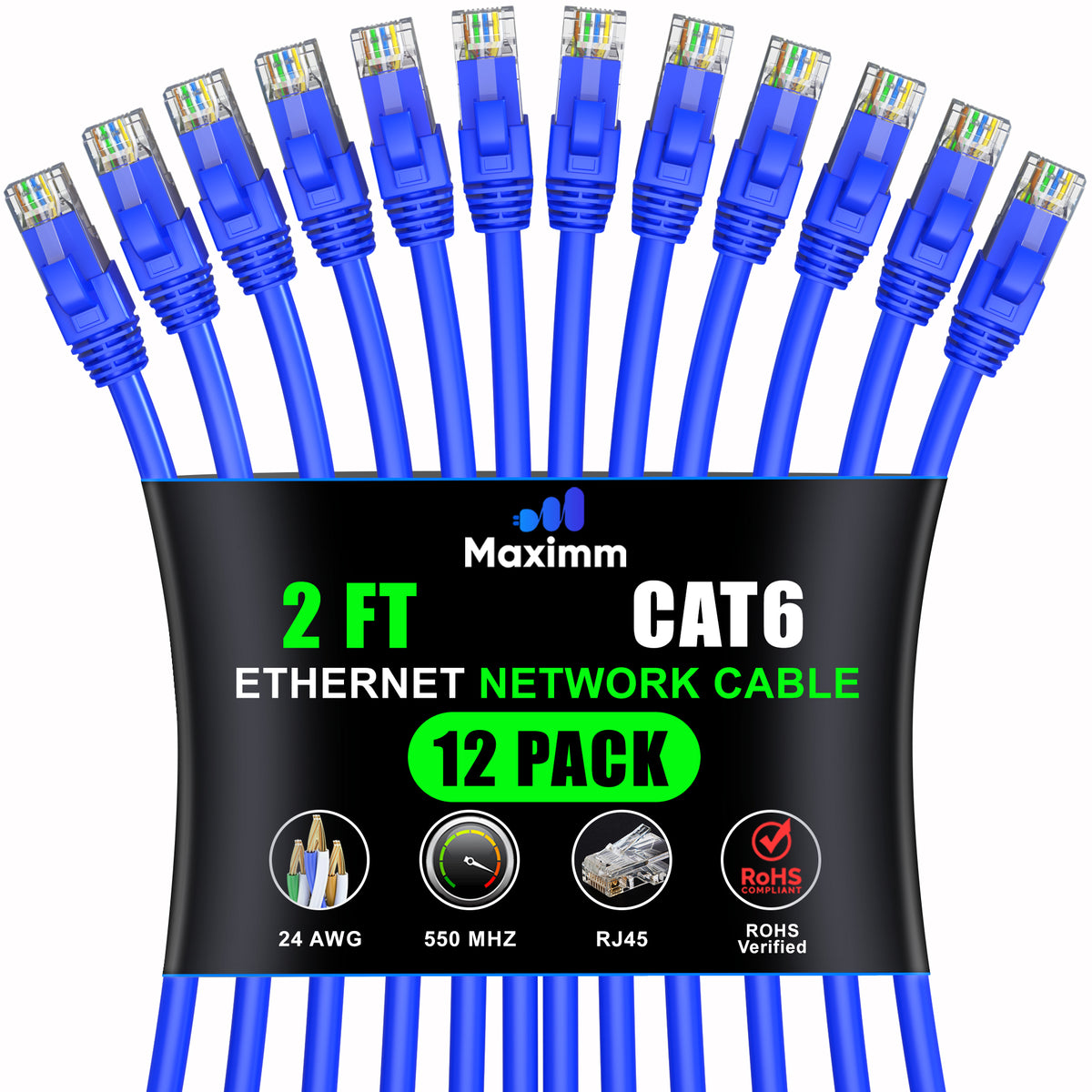 12-Pack - Cat 6 Ethernet Cable CCA