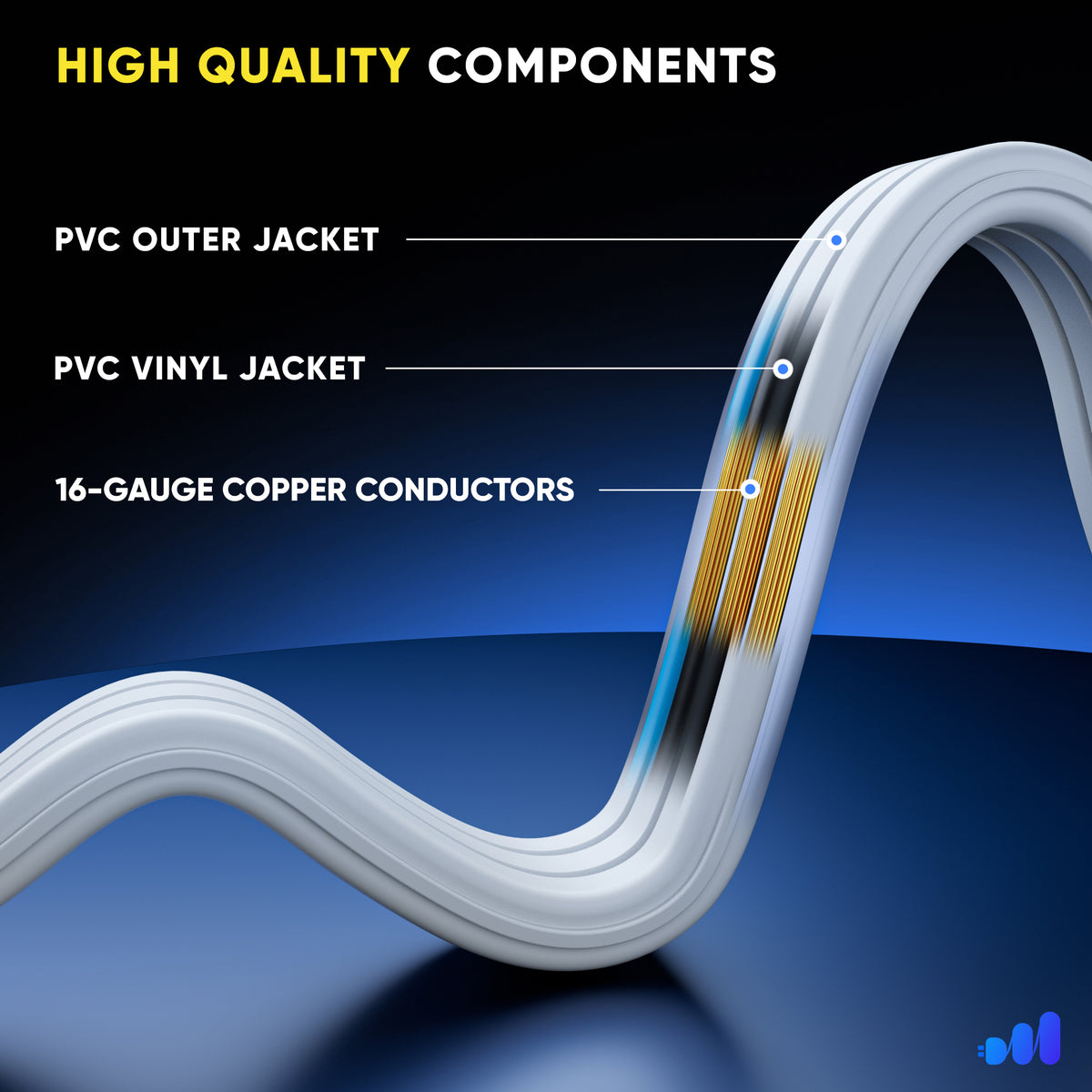 1-Outlet Angled Plug Flat Extension Cord
