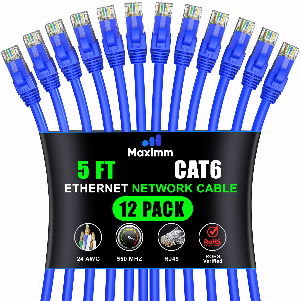 12-Pack - Cat 6 Ethernet Cable CCA