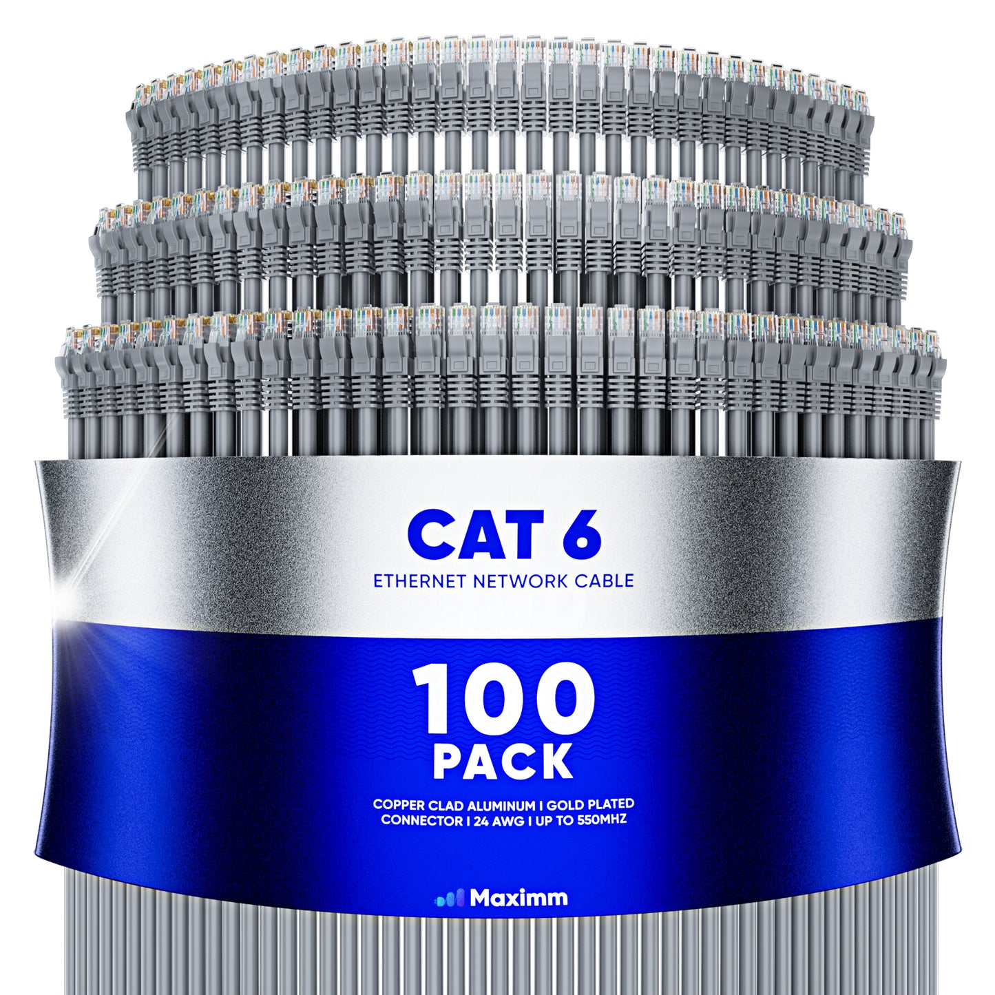 100-Pack - Long Length - Cat6 Ethernet Cable CCA