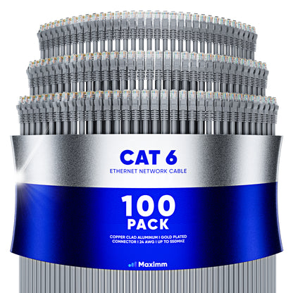 100-Pack - Cat 6 Ethernet Cable CCA