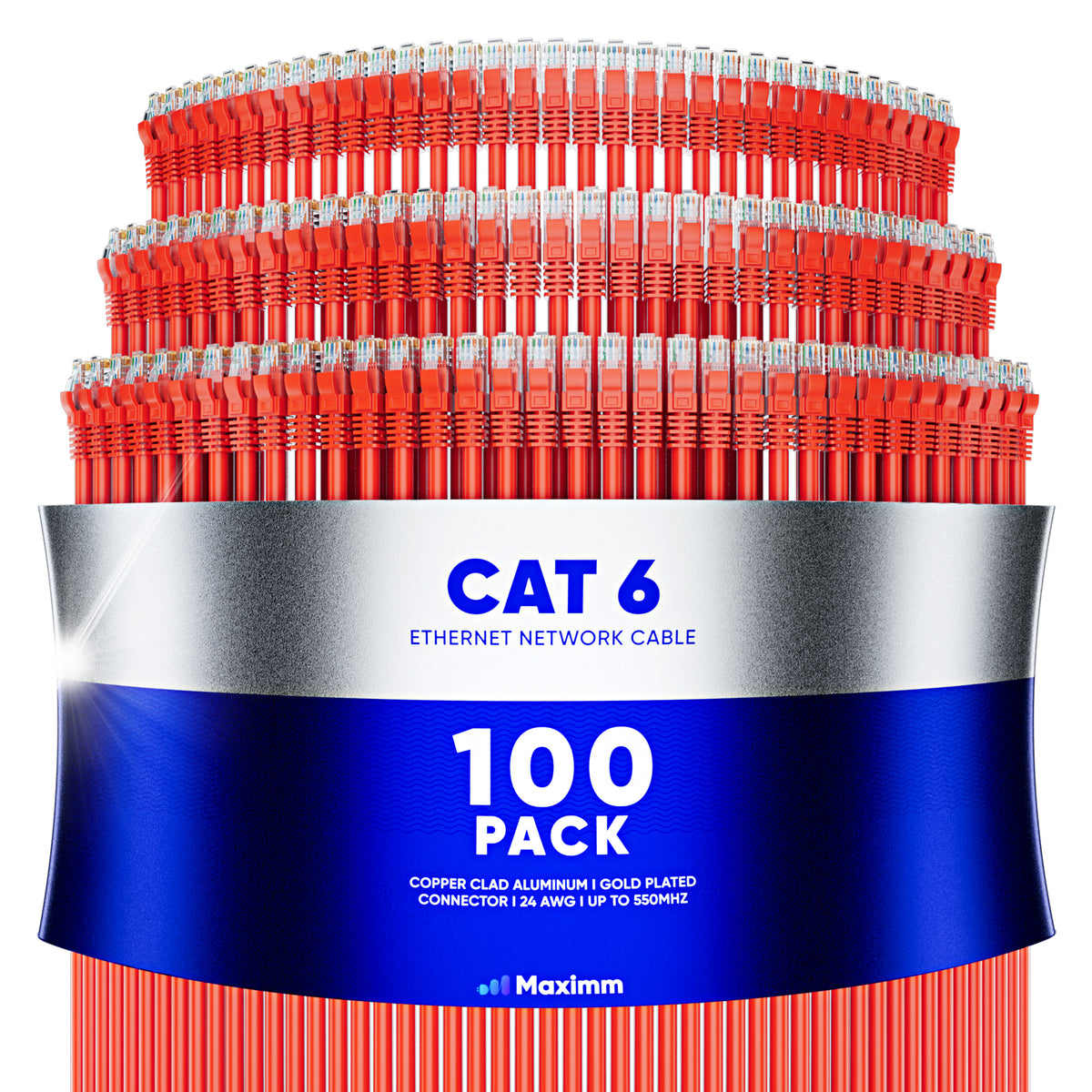100-Pack - Cat 6 Ethernet Cable CCA