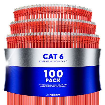 100-Pack - Cat 6 Ethernet Cable CCA