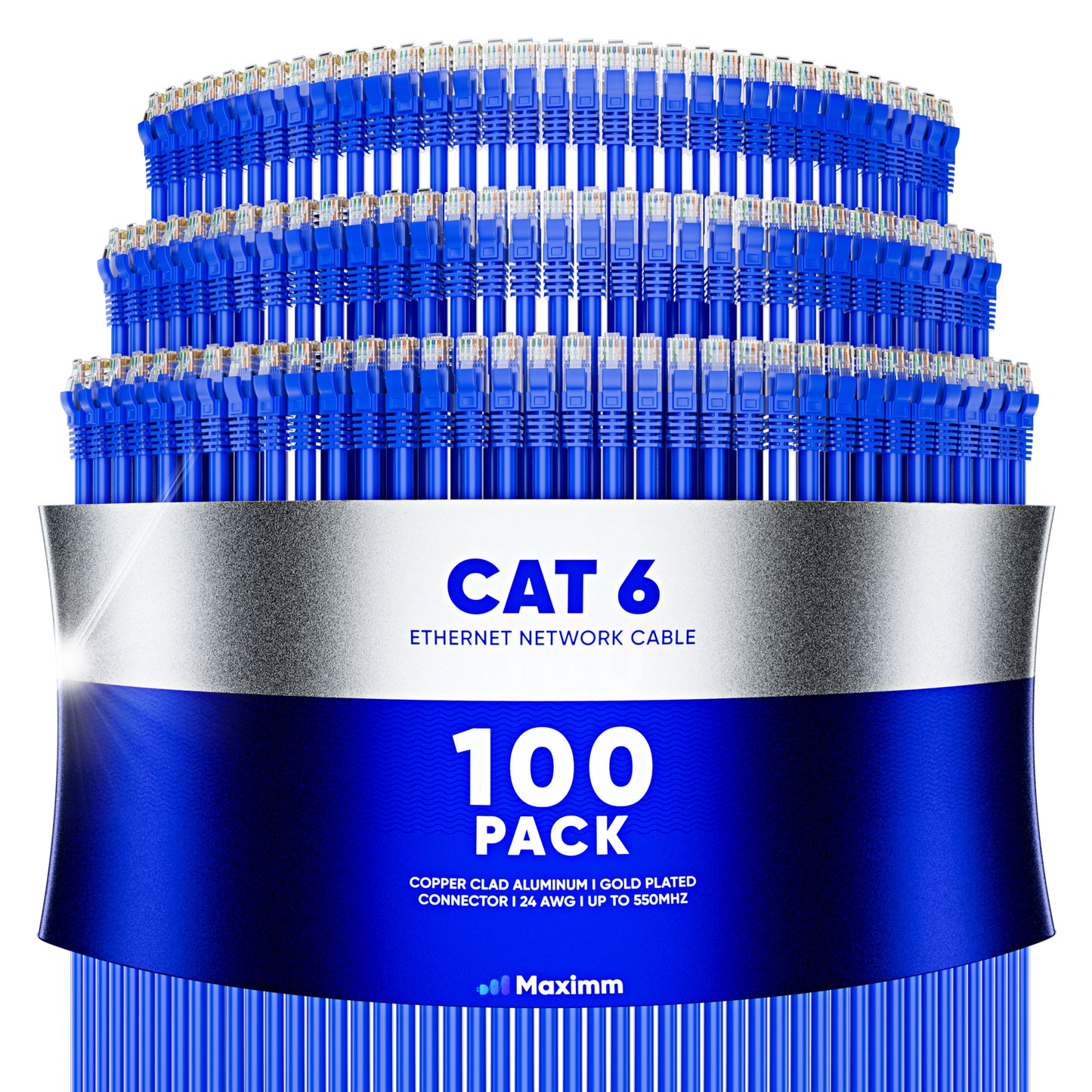 100-Pack - Long Length - Cat6 Ethernet Cable CCA