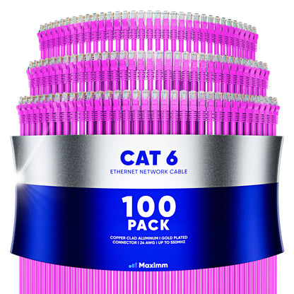 100-Pack - Cat 6 Ethernet Cable CCA