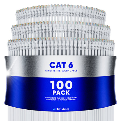 100-Pack - Cat 6 Ethernet Cable CCA
