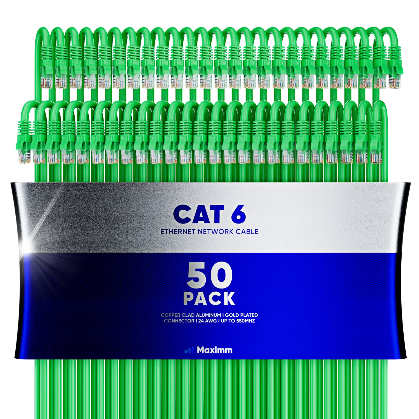 50-Pack - Long Length - Cat6 Ethernet Cable CCA