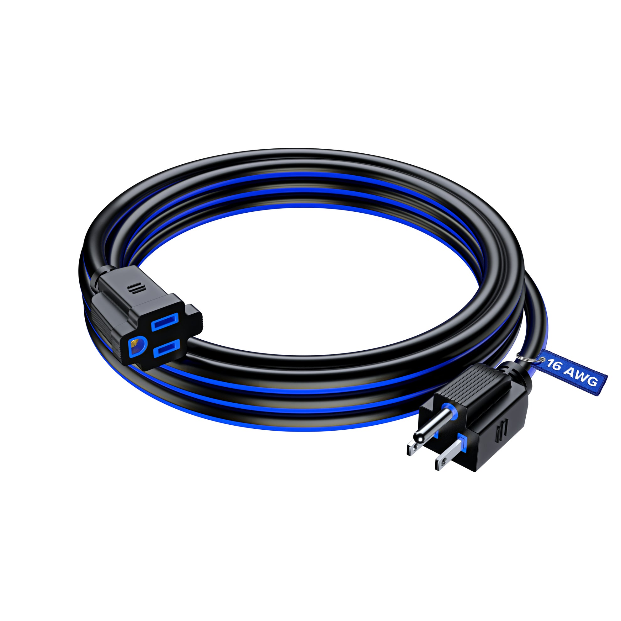 Maximm Extension Cord 1 Outlet 16 Gauge, Colored Wire,  ETL Listed