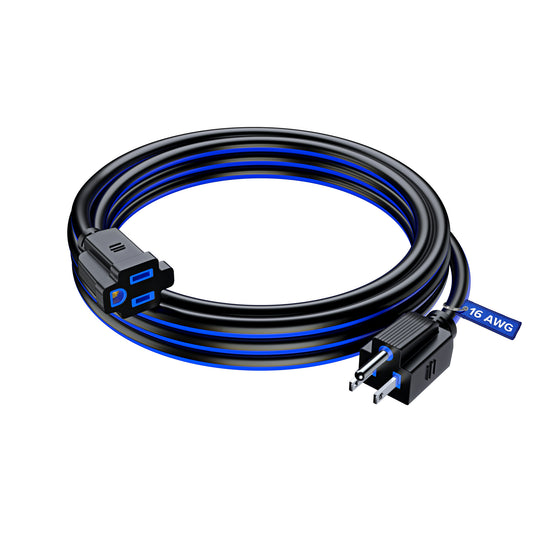 1-Outlet Extension Cord, 16 Gauge – 10 FT (Black & Blue)