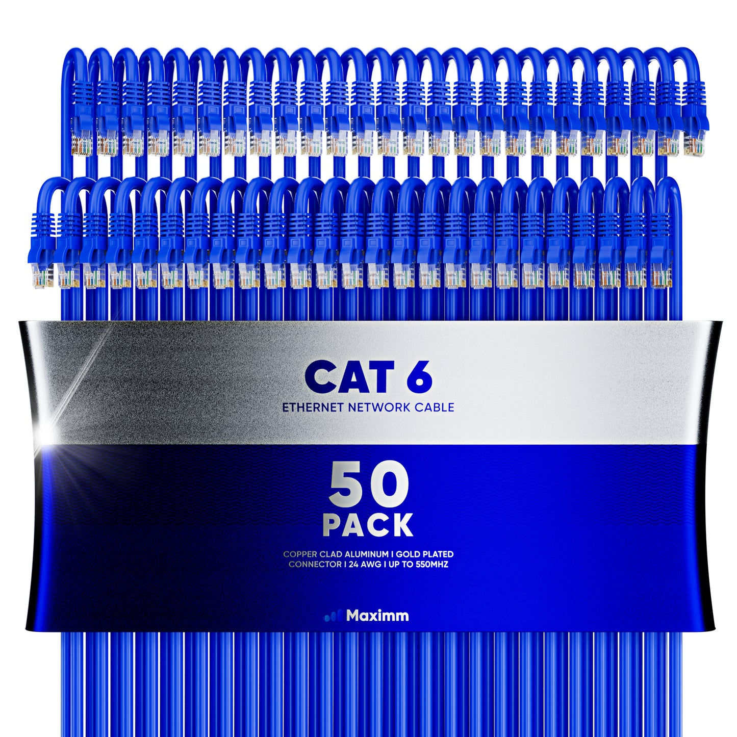 50-Pack - Long Length - Cat6 Ethernet Cable CCA