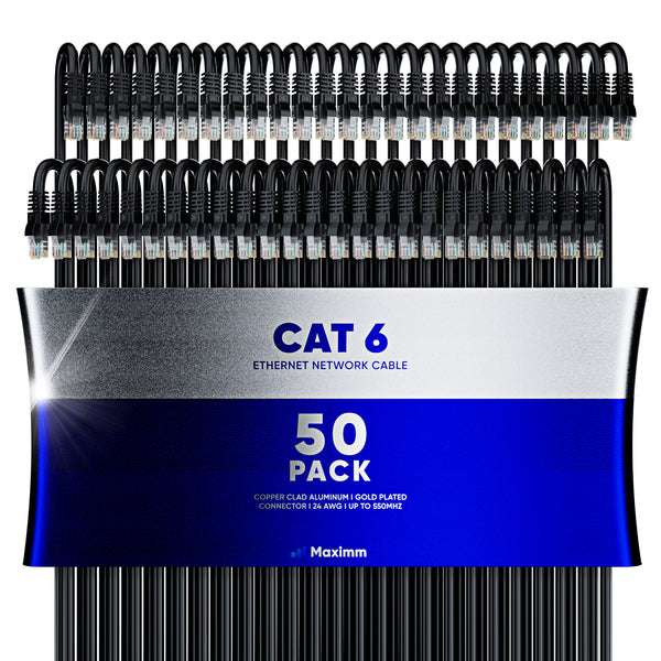 50-Pack - Cat 6 Ethernet Cable CCA