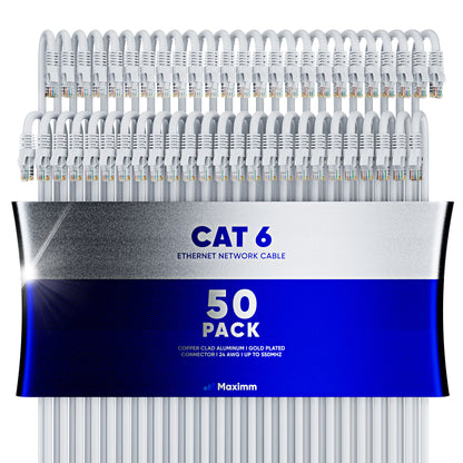 50-Pack - Cat 6 Ethernet Cable CCA