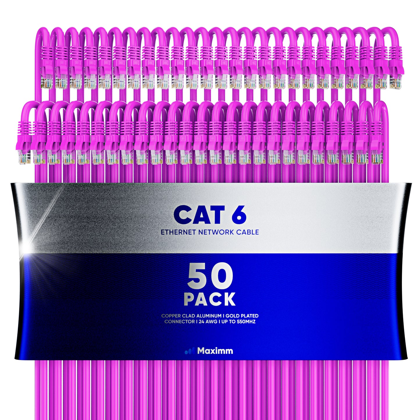 50-Pack - Cat 6 Ethernet Cable CCA