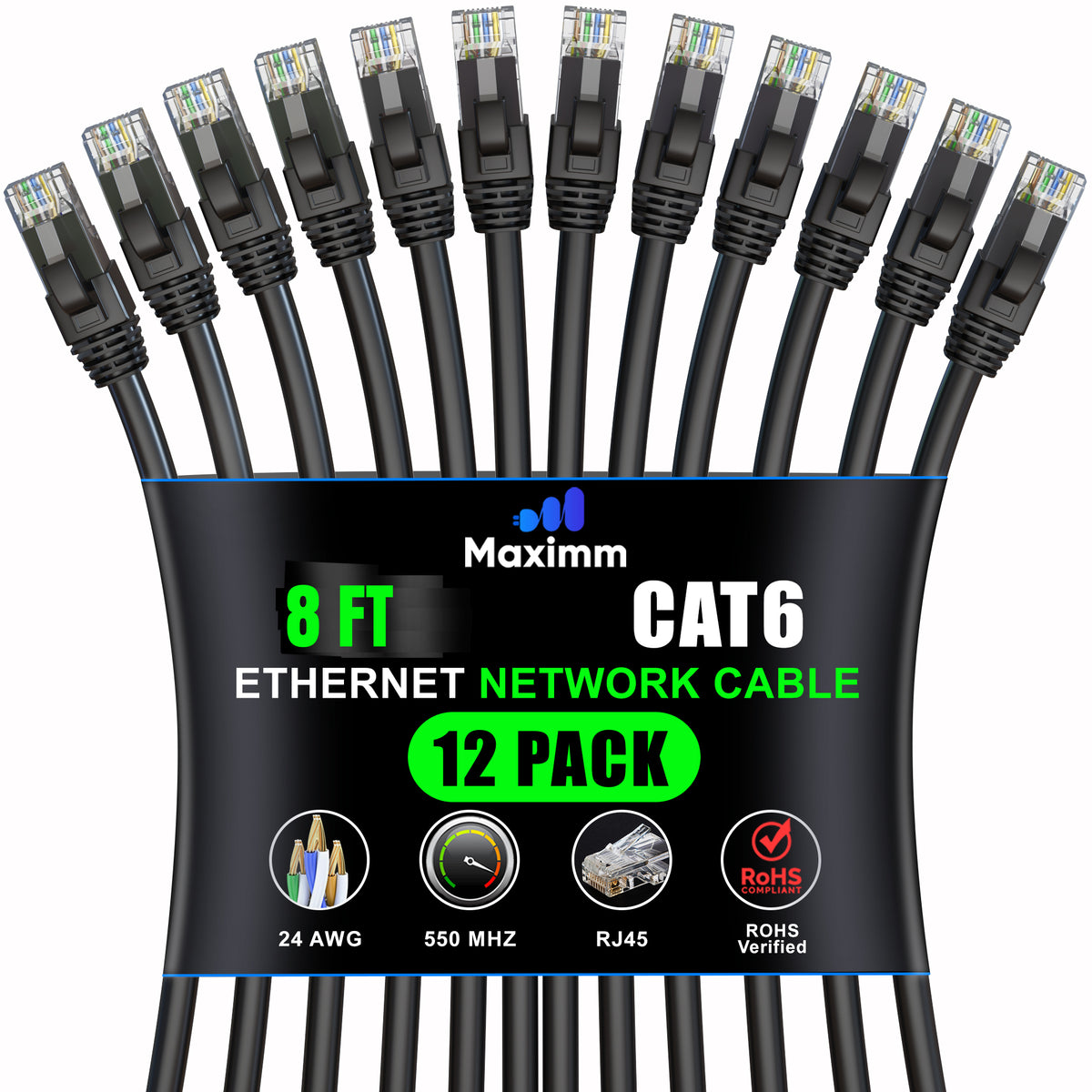12-Pack - Cat 6 Ethernet Cable CCA