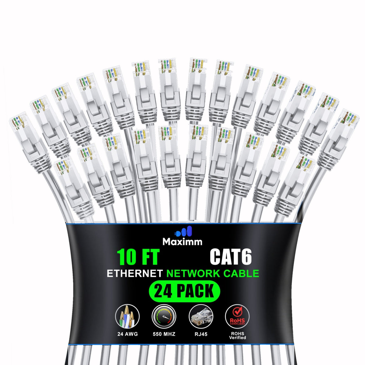 24-Pack - Cat 6 Ethernet Cable CCA