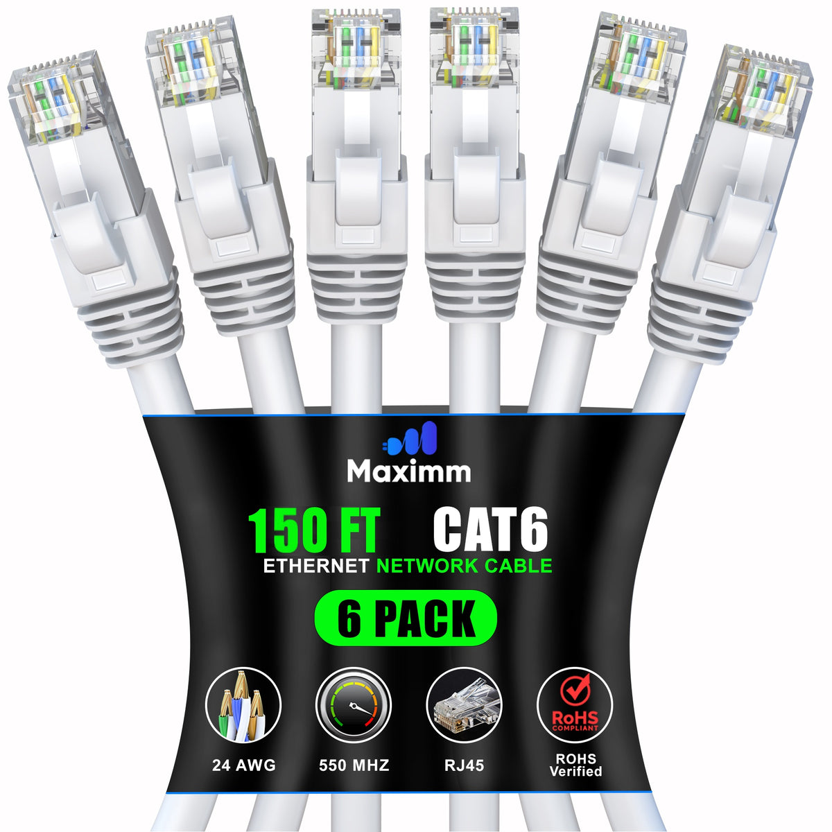 6-Pack - Cat 6 Ethernet Cable CCA