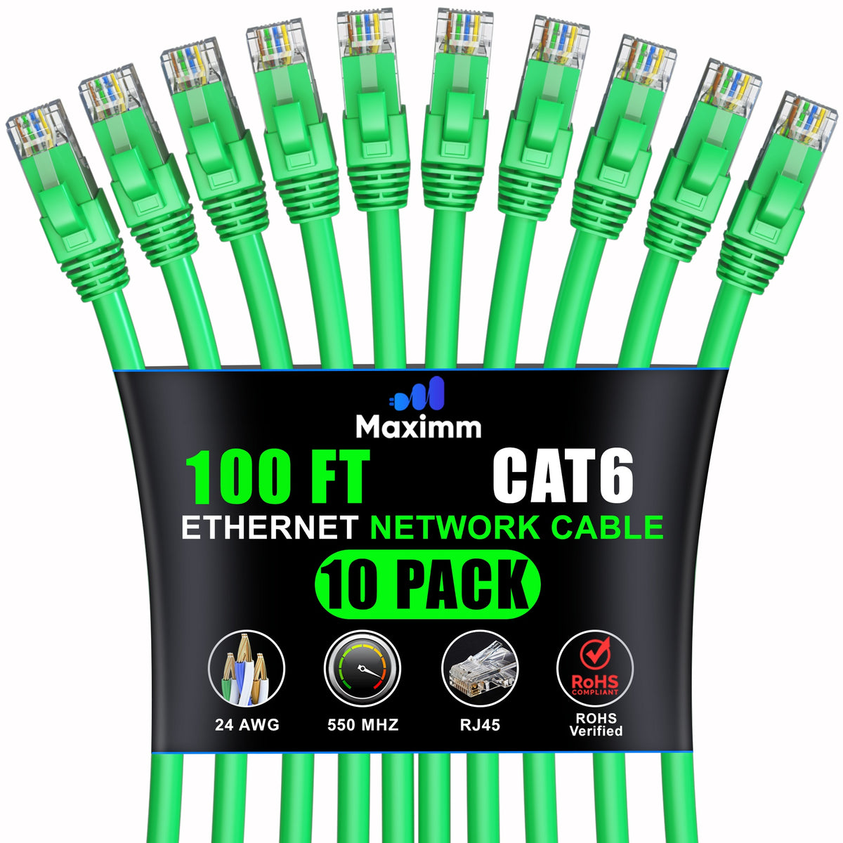 10-Pack - Cat 6 Ethernet Cable CCA
