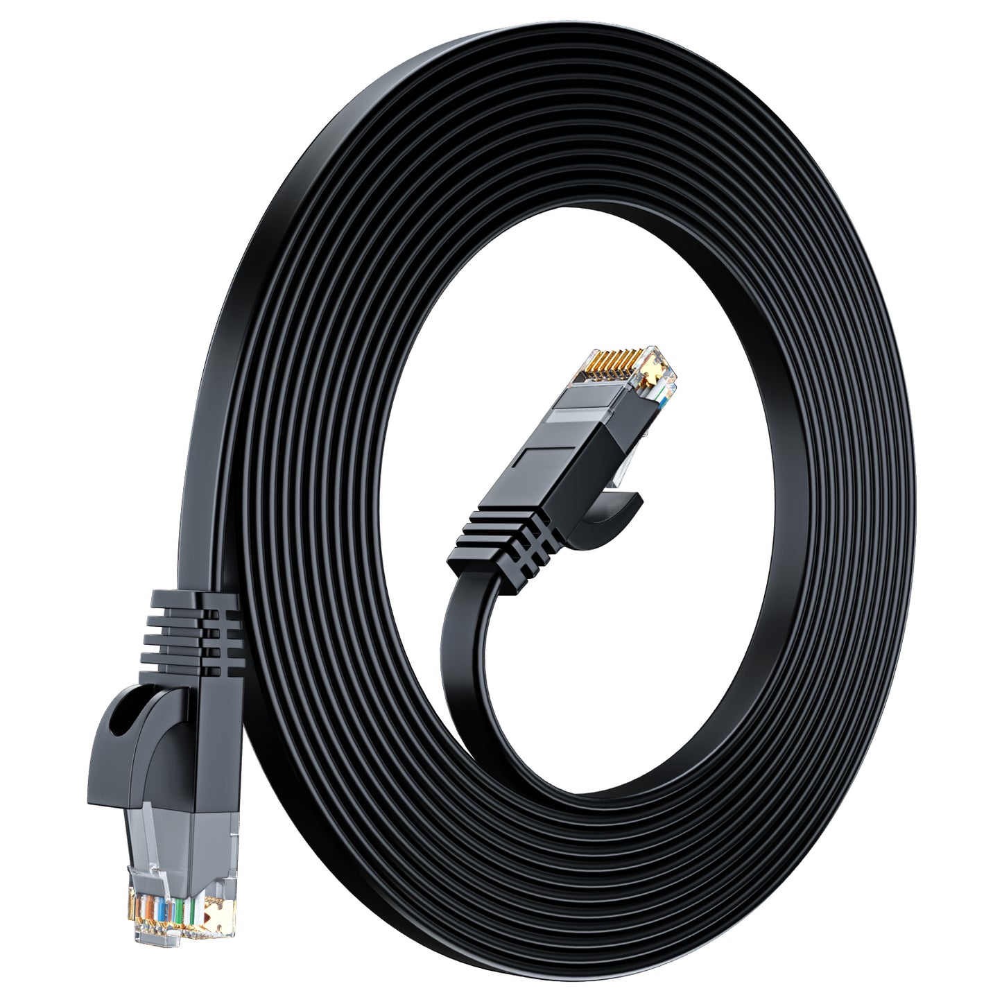 Cat 6 Ethernet Cable Flat, Space-Saving Design High-Speed Internet & Network Cable, RJ45 Connectors