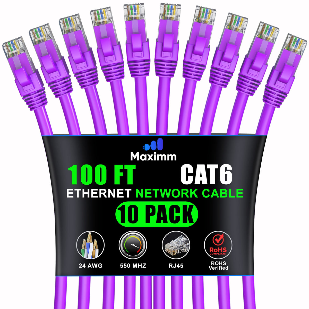 10-Pack - Cat 6 Ethernet Cable CCA