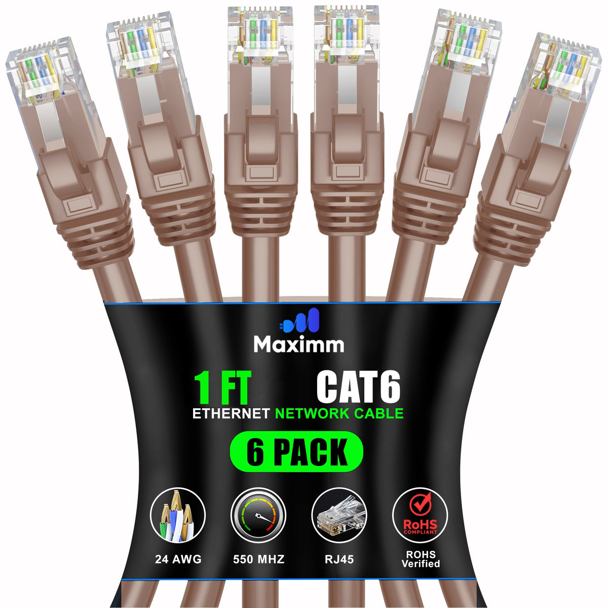 6-Pack - Cat 6 Ethernet Cable CCA