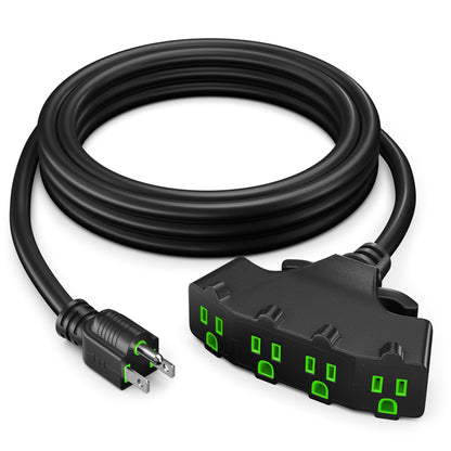 Maximm Heavy-Duty Extension Cord, Short 12/3 Gauge ETL Listed, 4-Outlet 3-Prong SJTW Power Cord, Indoor & Outdoor Weather-Resistant