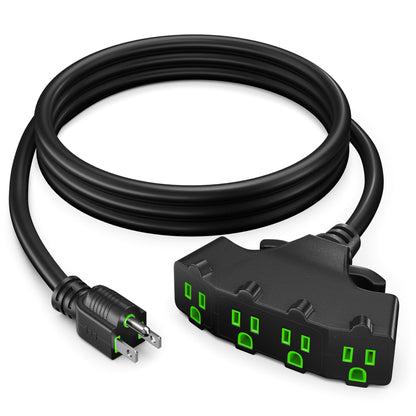 Maximm Heavy-Duty Extension Cord, Short 12/3 Gauge ETL Listed, 4-Outlet 3-Prong SJTW Power Cord, Indoor & Outdoor Weather-Resistant