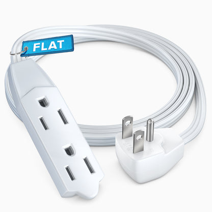 Maximm Flat Plug Extension Cord UL Certified 16 Gauge, 125V, 13 Amps, 1625 Watts Grounded 3-Prong Cord