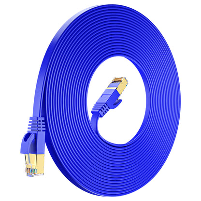 Maximm Cable Cat7 Flat Ethernet Cable, 10 Gbps, 600 MHz, Shielded RJ45 Gold Connectors Ultra-Thin Flexible Design for Home & Office Networking