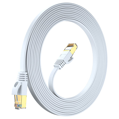 Maximm Cable Cat7 Flat Ethernet Cable, 10 Gbps, 600 MHz, Shielded RJ45 Gold Connectors Ultra-Thin Flexible Design for Home & Office Networking